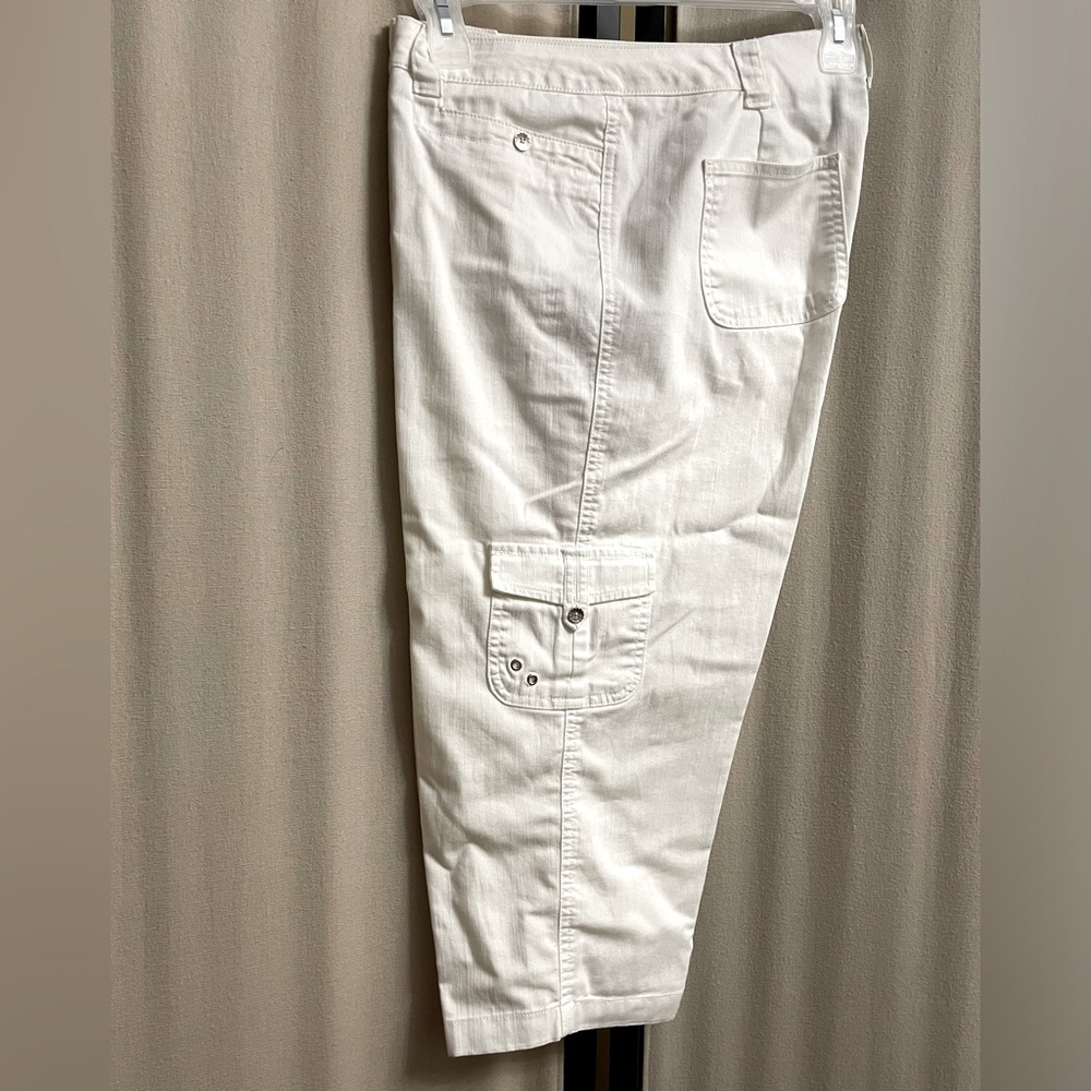 White Cargo Pants. Size 14. TanJay.